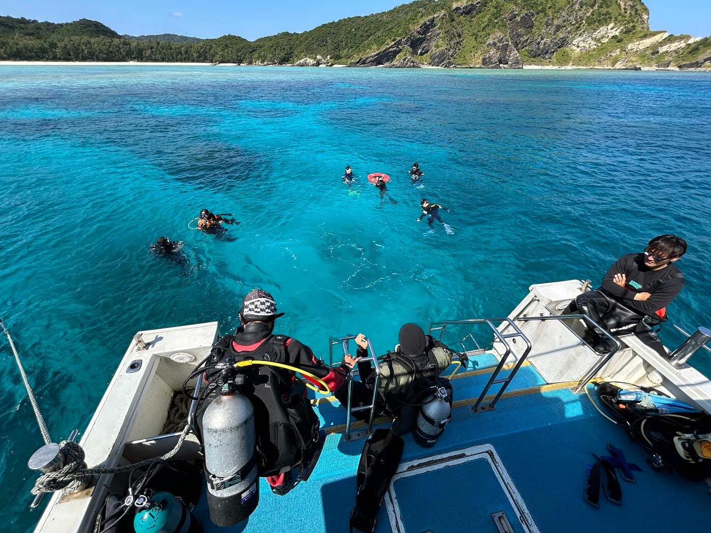 Entering the beautiful waters of the Kerama Islands.
