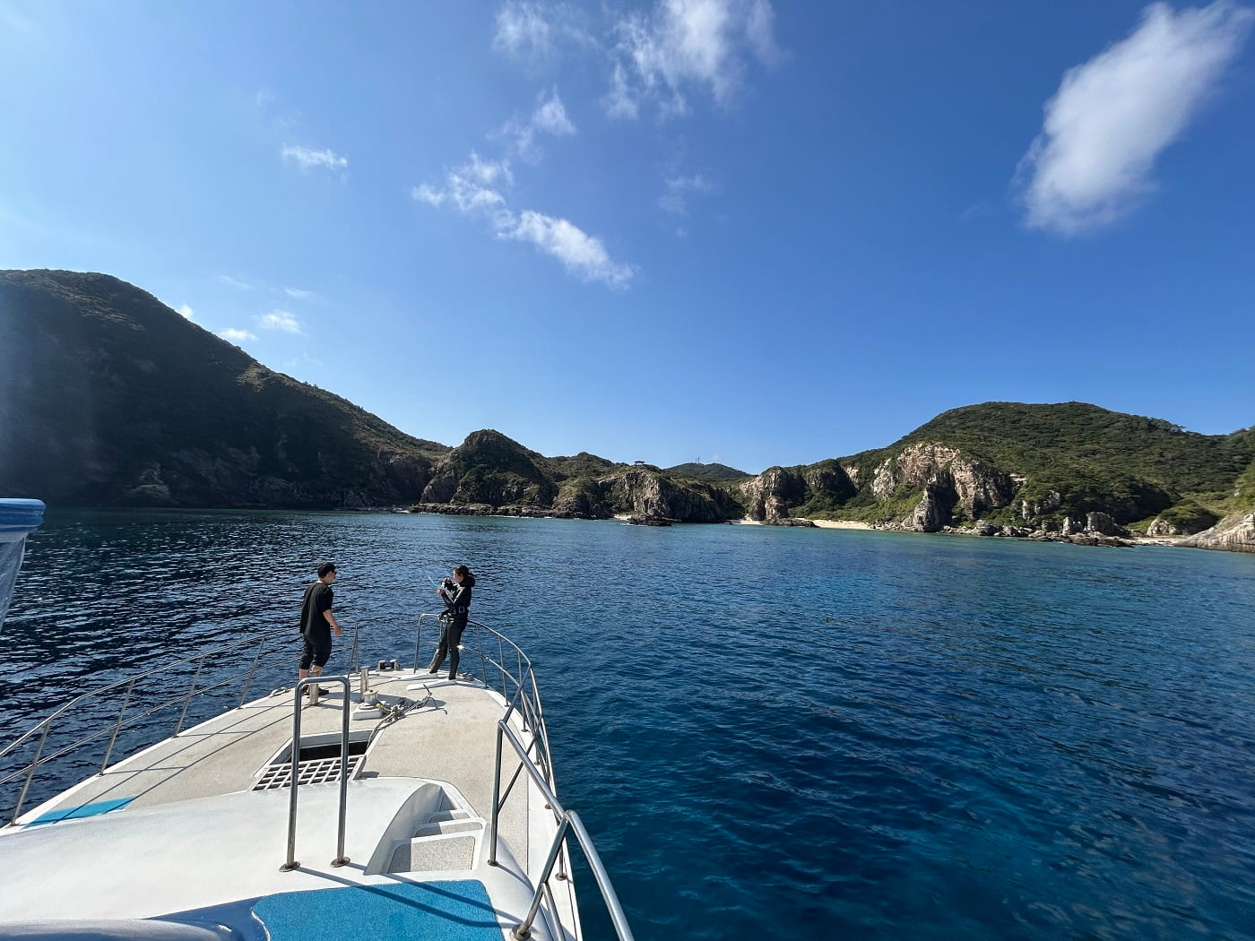 The beautiful sea and scenery seen from the boat
