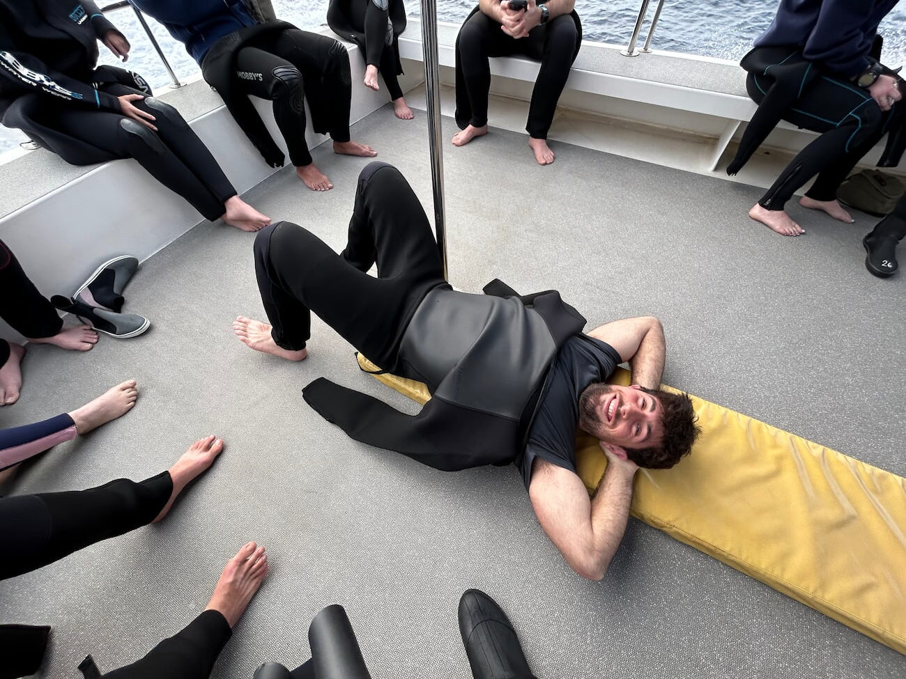 guest relaxing on the boat
