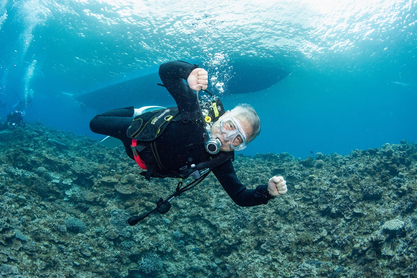 guests diving in the Kerama Islands