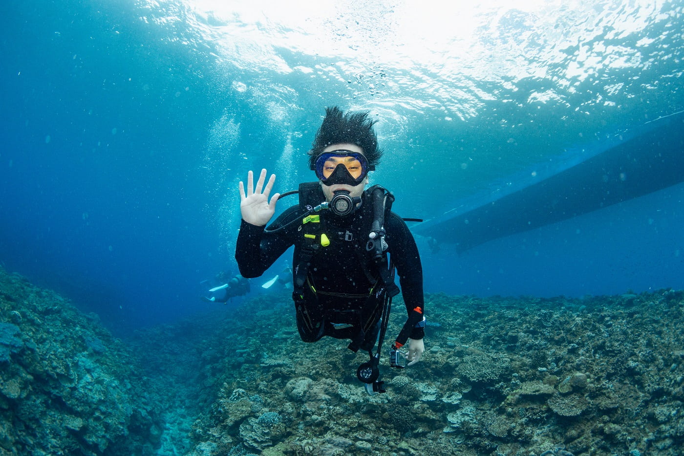 guests diving in the Kerama Islands