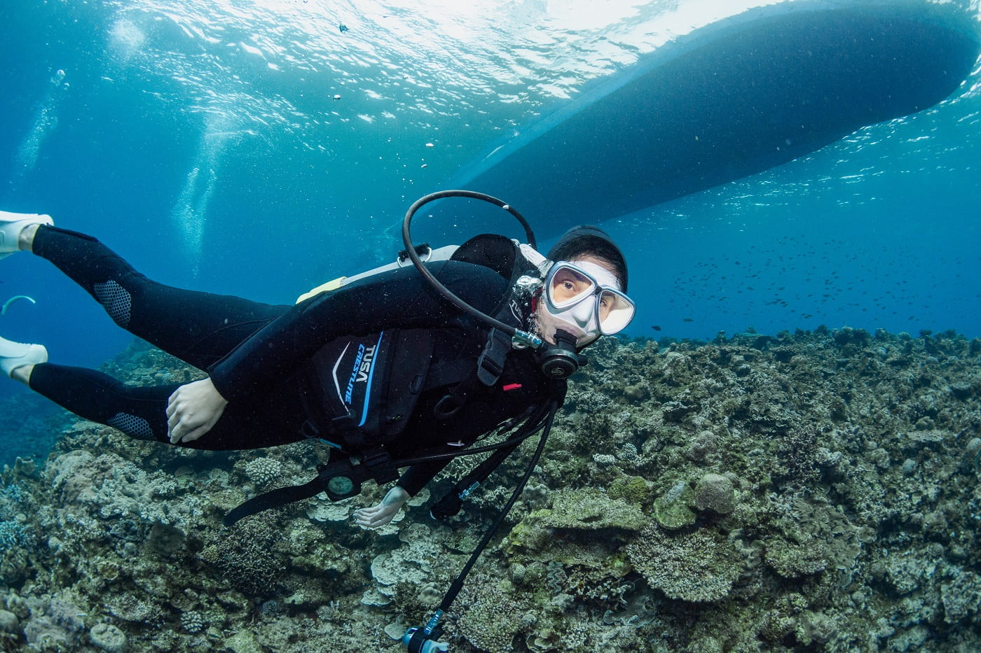 guests diving in the Kerama Islands
