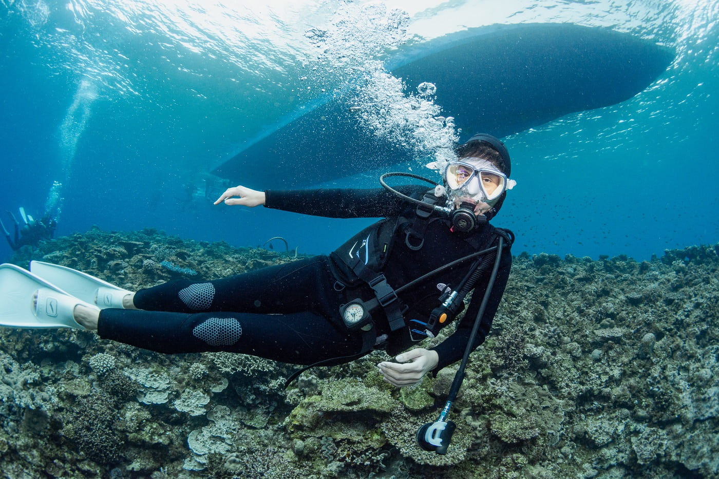 guests diving in the Kerama Islands