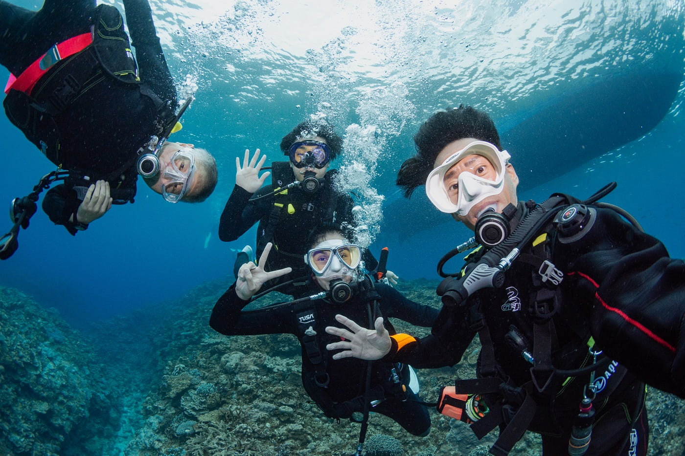 with guests diving in the Kerama Islands