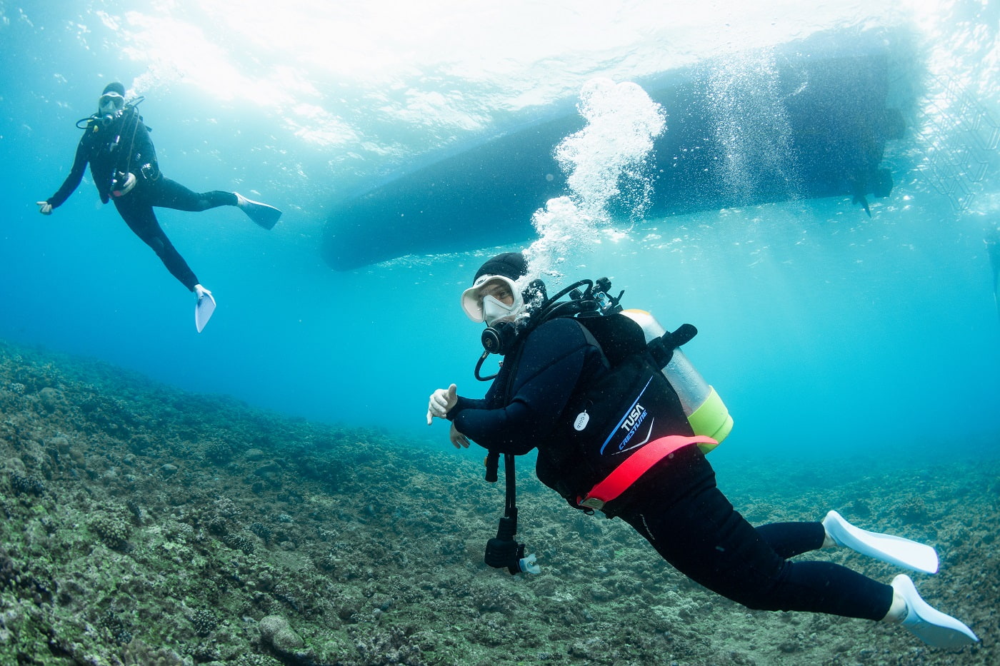 guests diving in the Kerama Islands