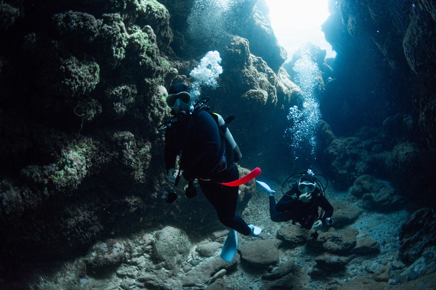 beautiful underwater topography and guest