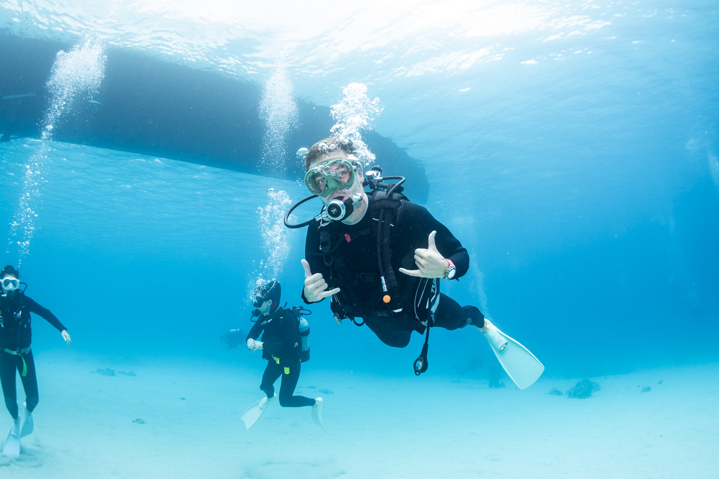 guests diving in the kerama islands