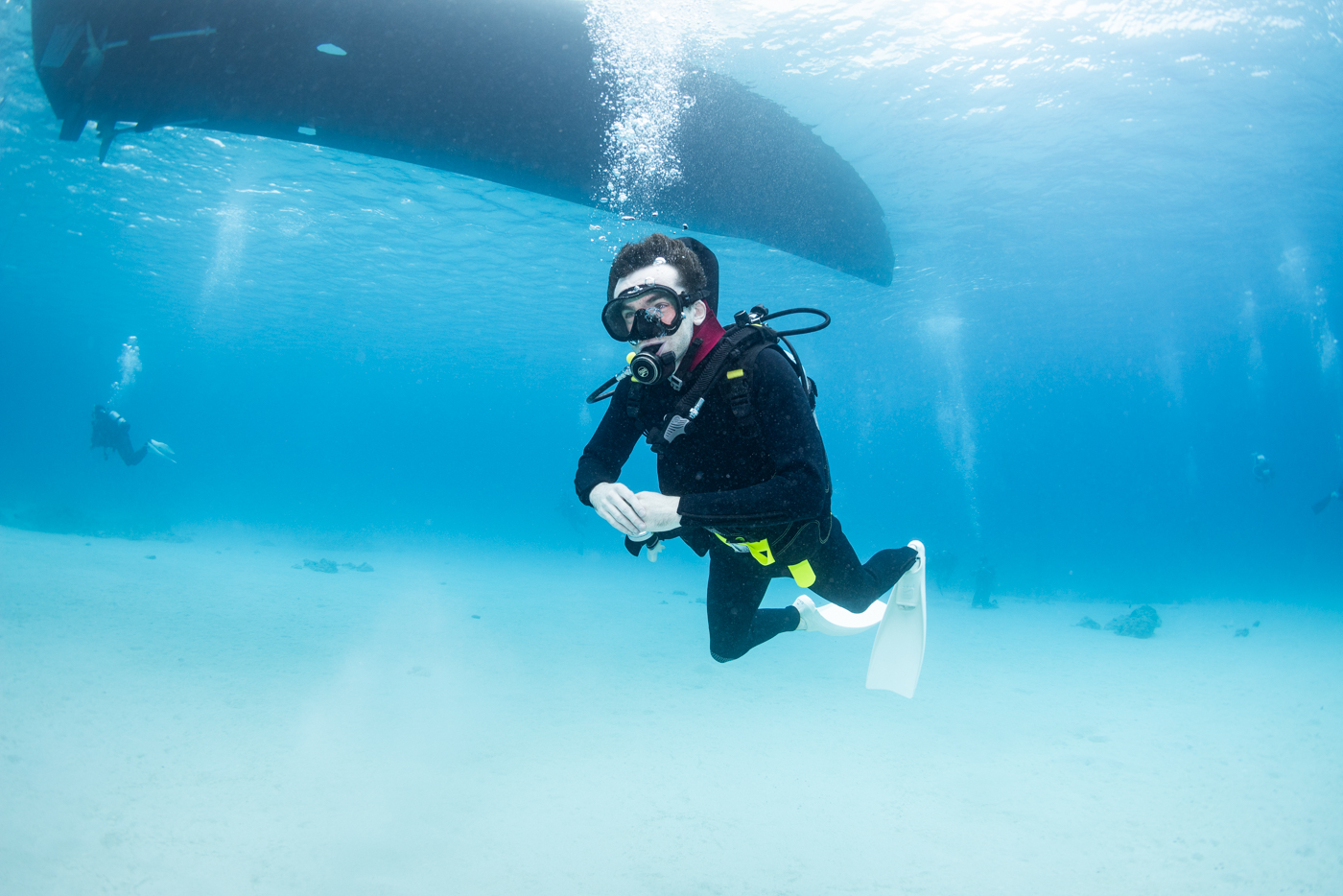 guests diving in the kerama islands