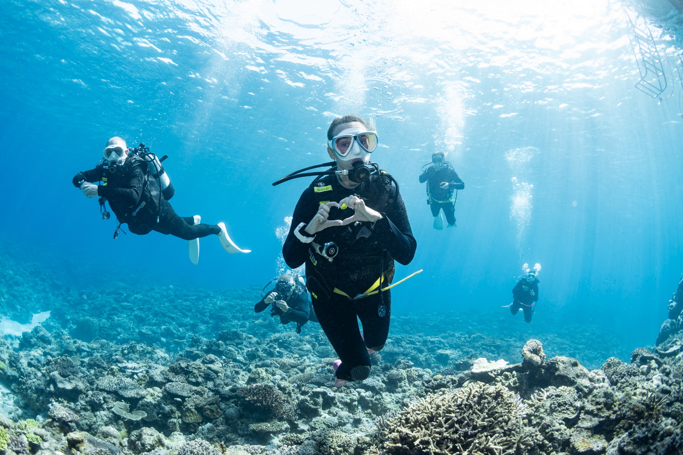 Guests Enjoying Scuba Diving in the Kerama Islands