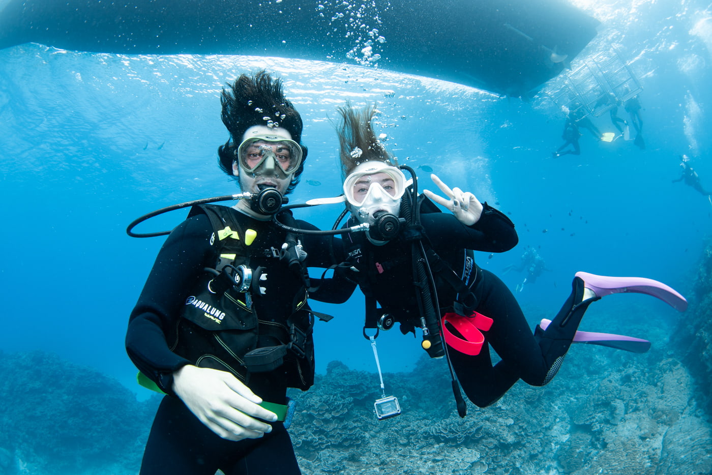 Guests Enjoying Scuba Diving in the Kerama Islands