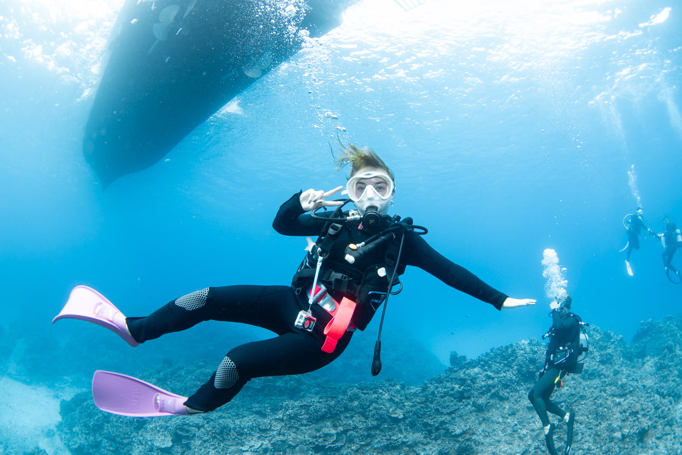 Guests Enjoying Scuba Diving in the Kerama Islands