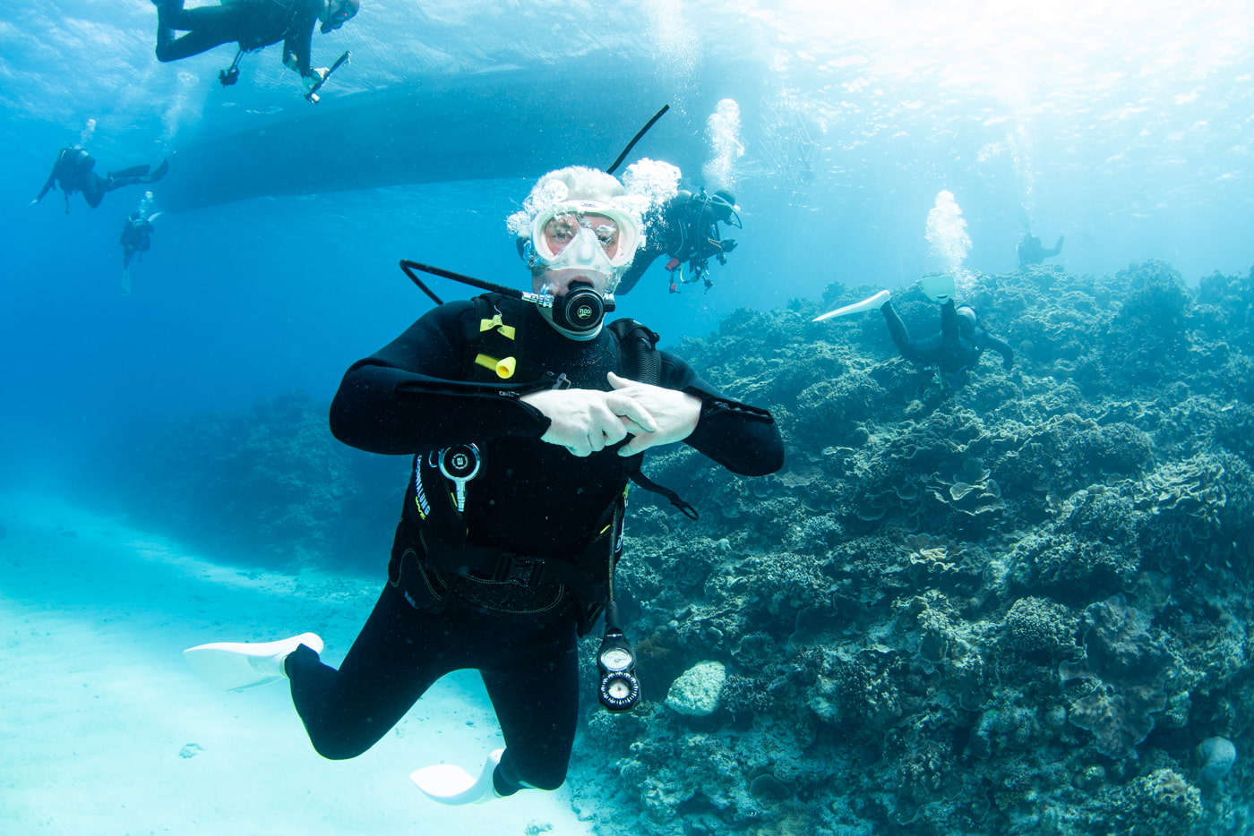 Guests enjoying a dive in the Kerama Islands.
