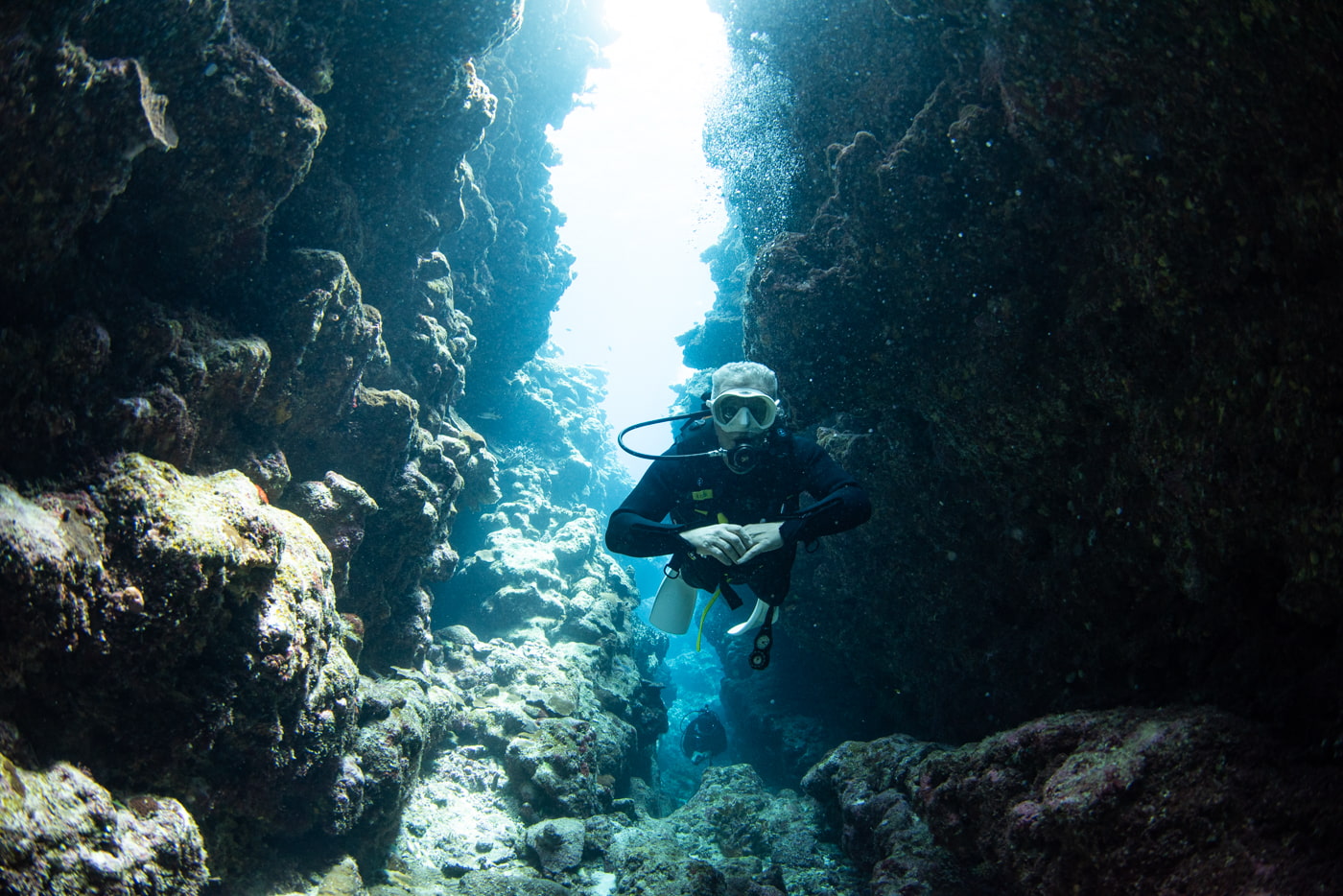 Guests enjoying a cave dive.