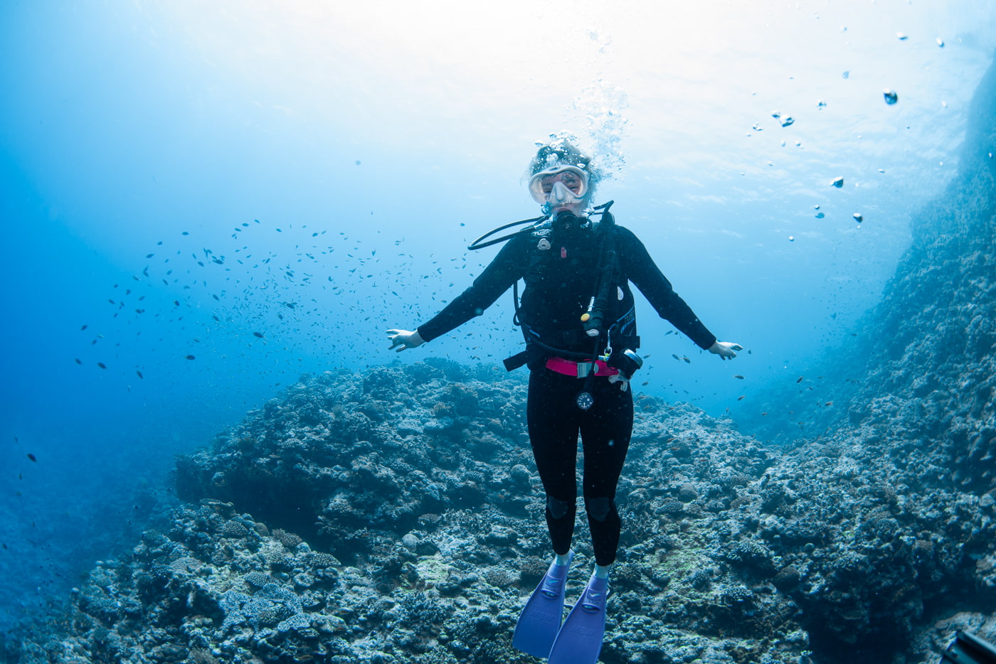 Guests enjoying diving in the Kerama Islands