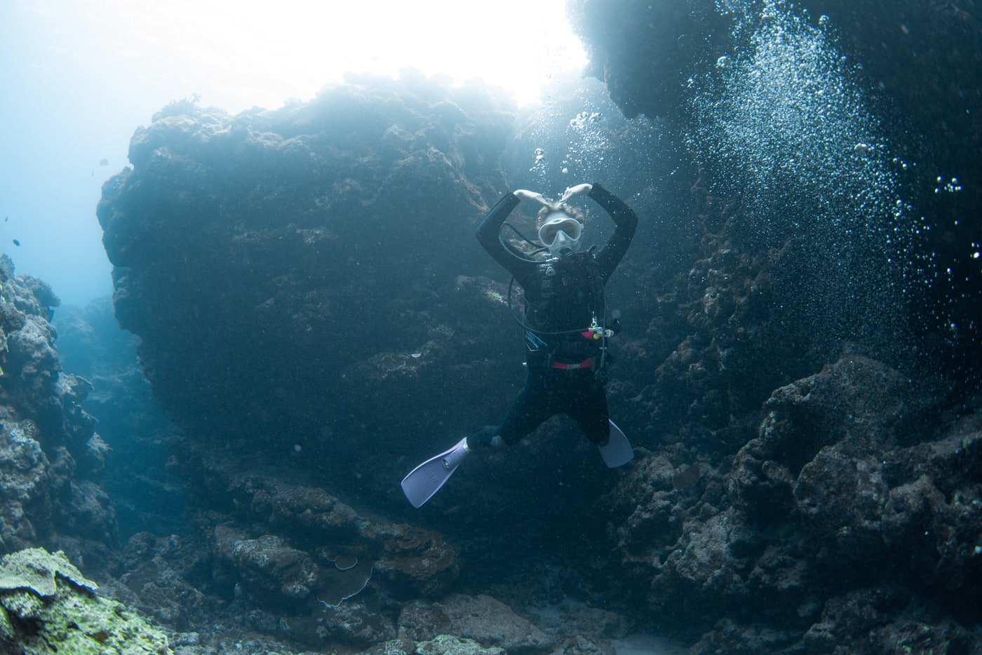 Guests enjoying diving in the Kerama Islands