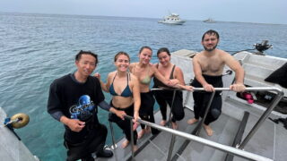 Diving in the Chibisi Islands with guests from Spain and France