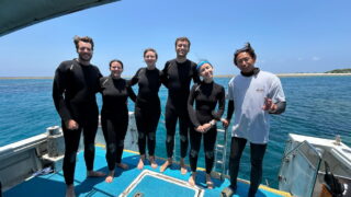 Diving in Kerama and the Chibisi Islands with guests from the UK, France, Australia, and Taiwan