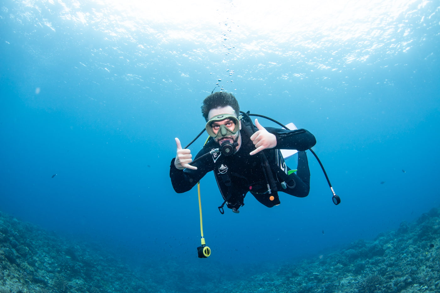 Guests enjoying scuba diving in the Kerama Islands.