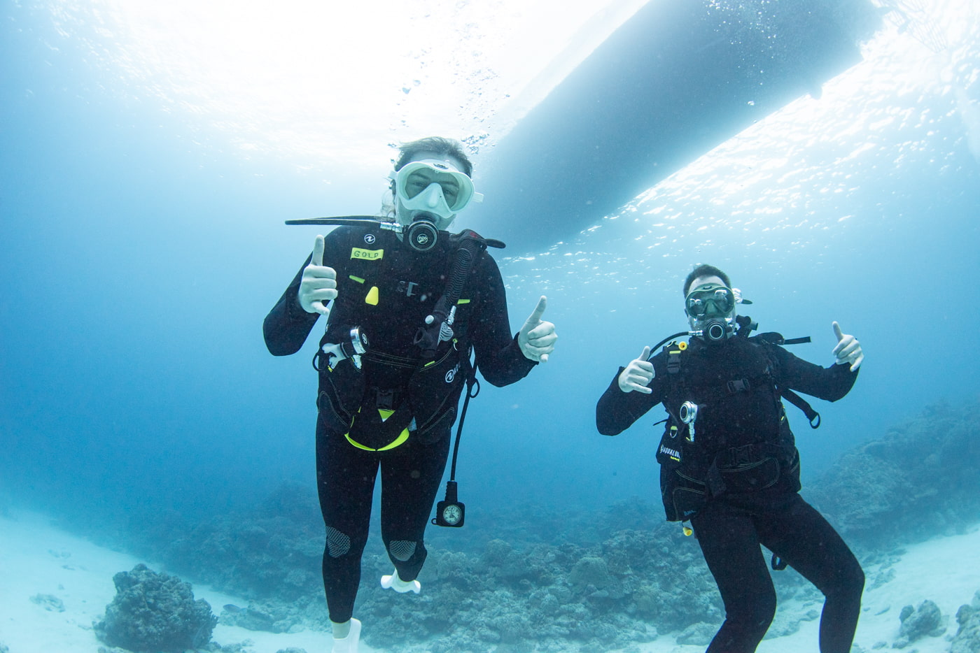 Guests enjoying scuba diving in the Kerama Islands.