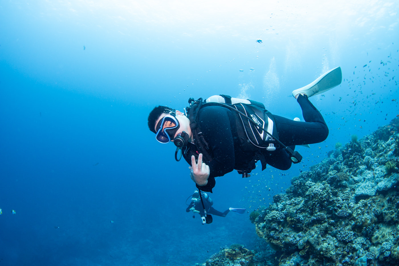 Guests enjoying scuba diving in the Kerama Islands.