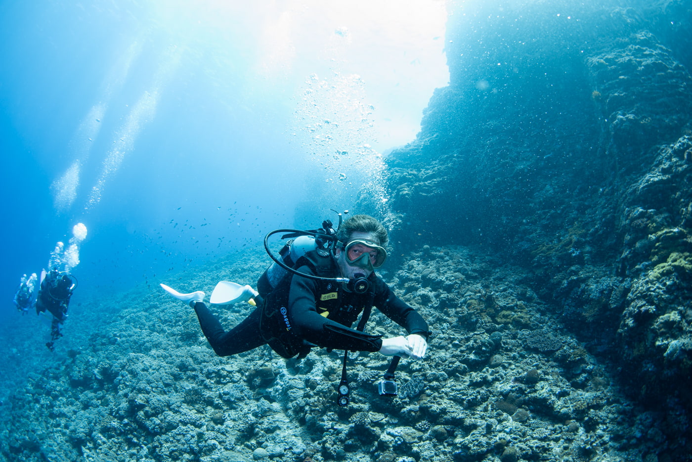 Guests enjoying scuba diving in the Kerama Islands.