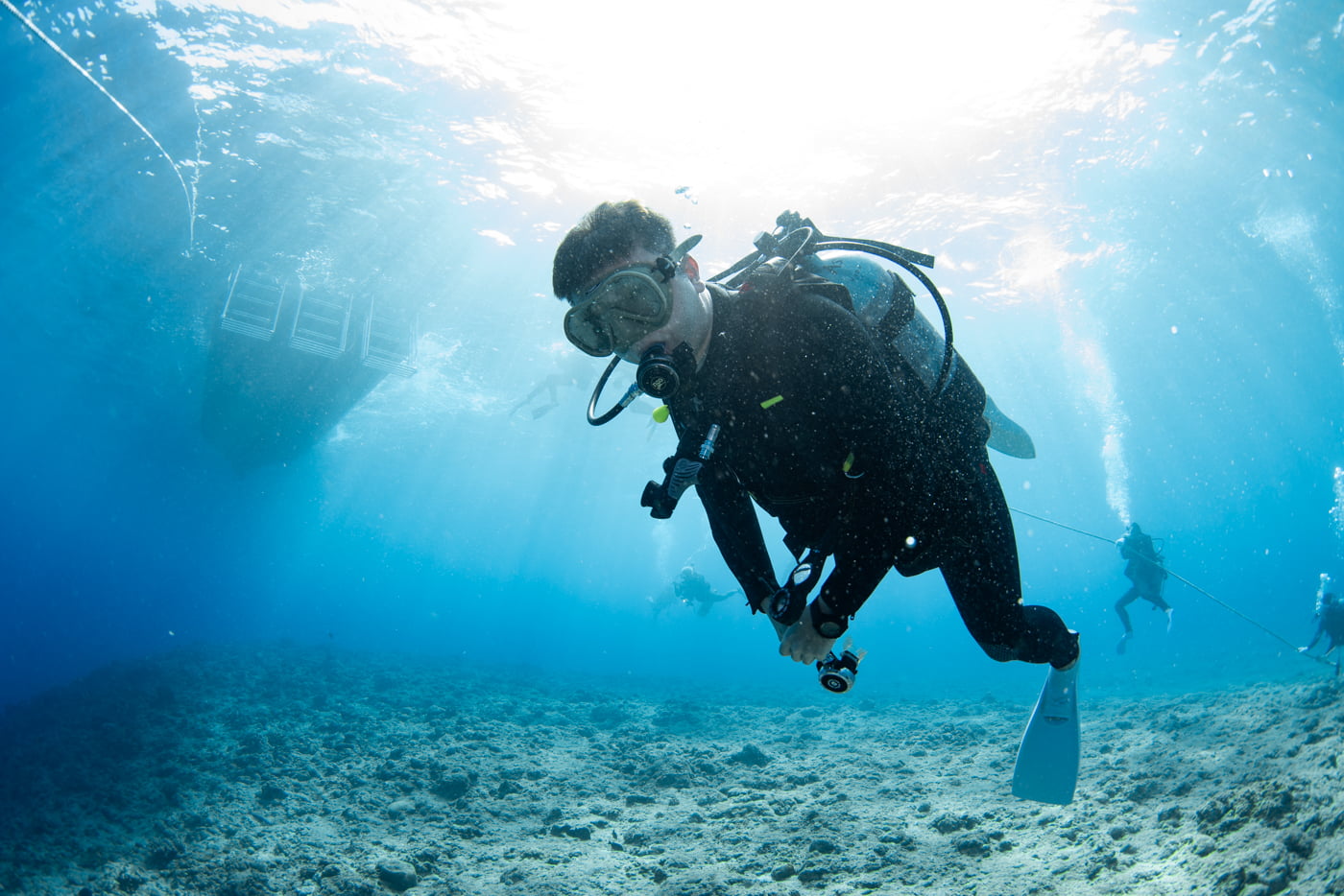 Guests enjoying scuba diving in the Kerama Islands.