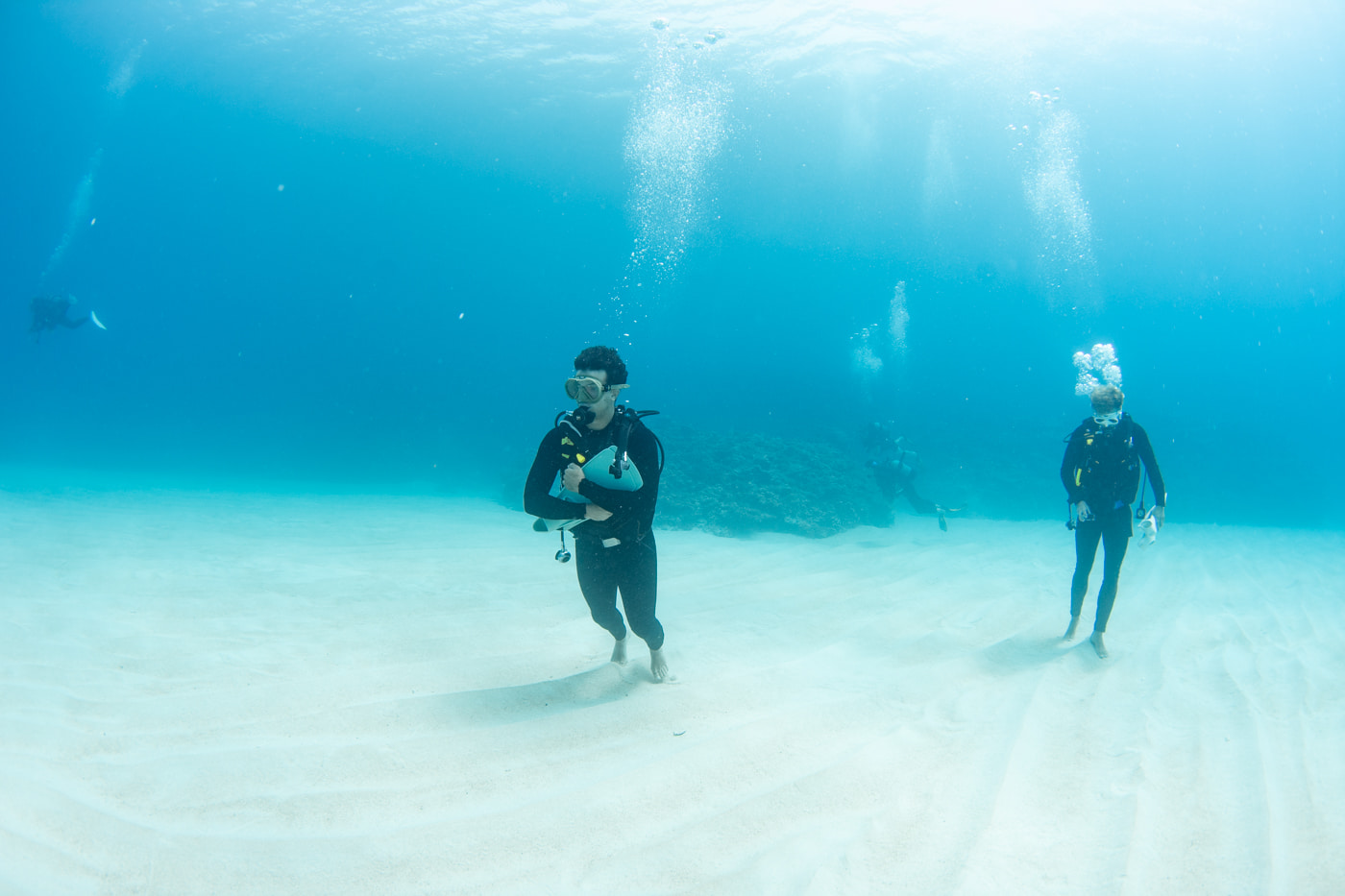 Guests enjoying scuba diving in the Kerama Islands.