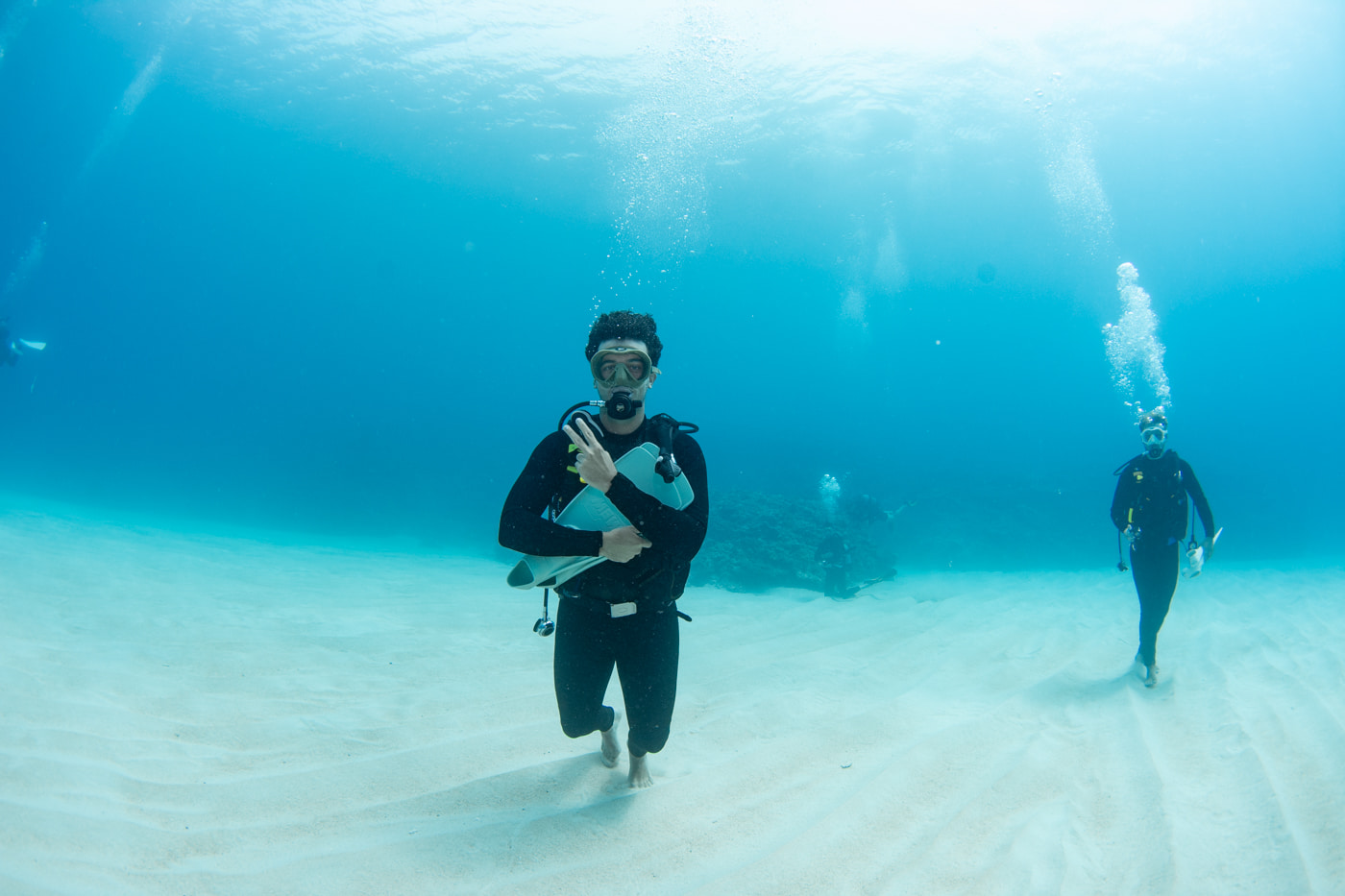 Guests enjoying scuba diving in the Kerama Islands.