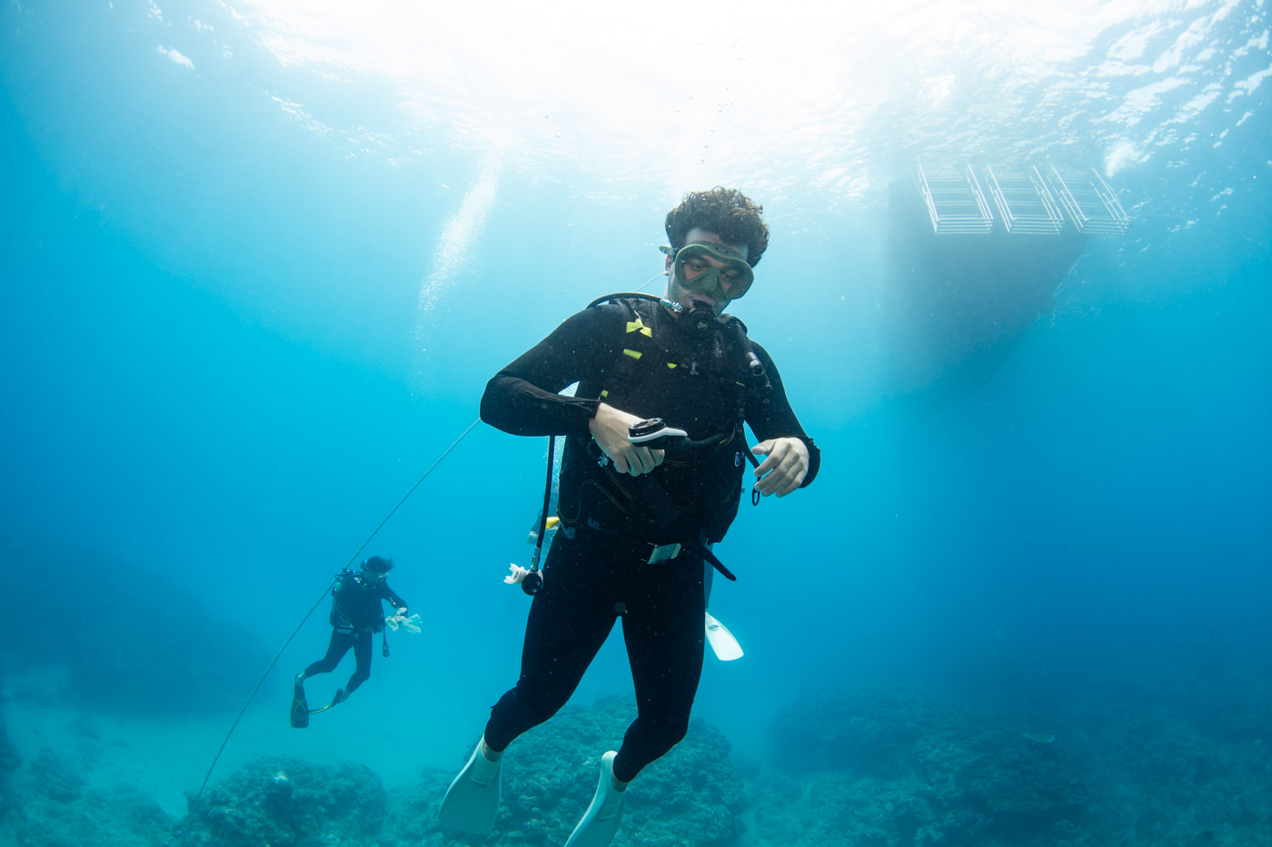 Guests enjoying scuba diving in the Kerama Islands.