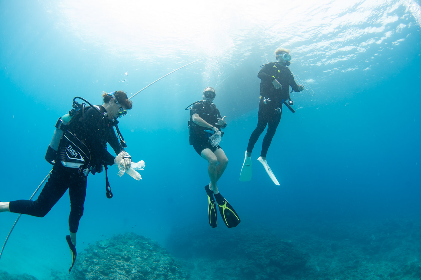 Guests enjoying scuba diving in the Kerama Islands.