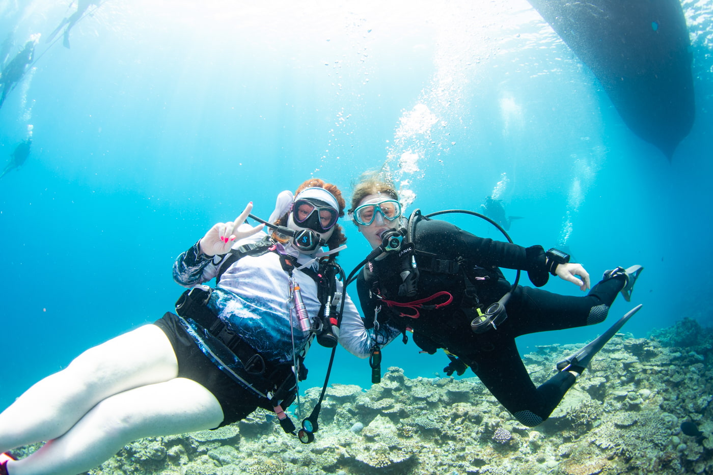 Guests enjoying scuba diving in the Kerama Islands.