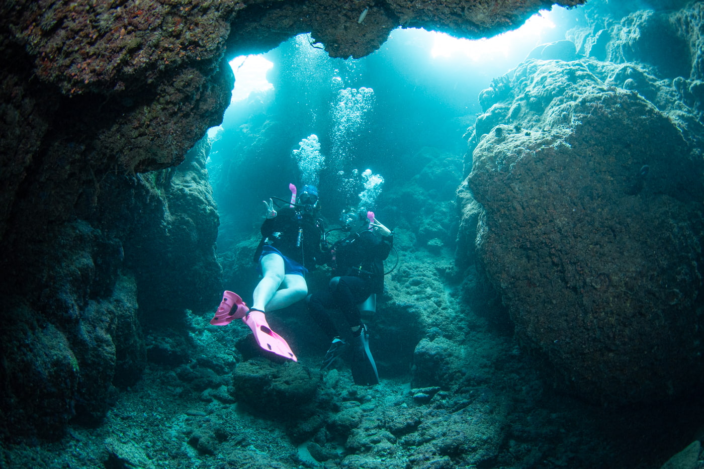 Inside a beautiful cave