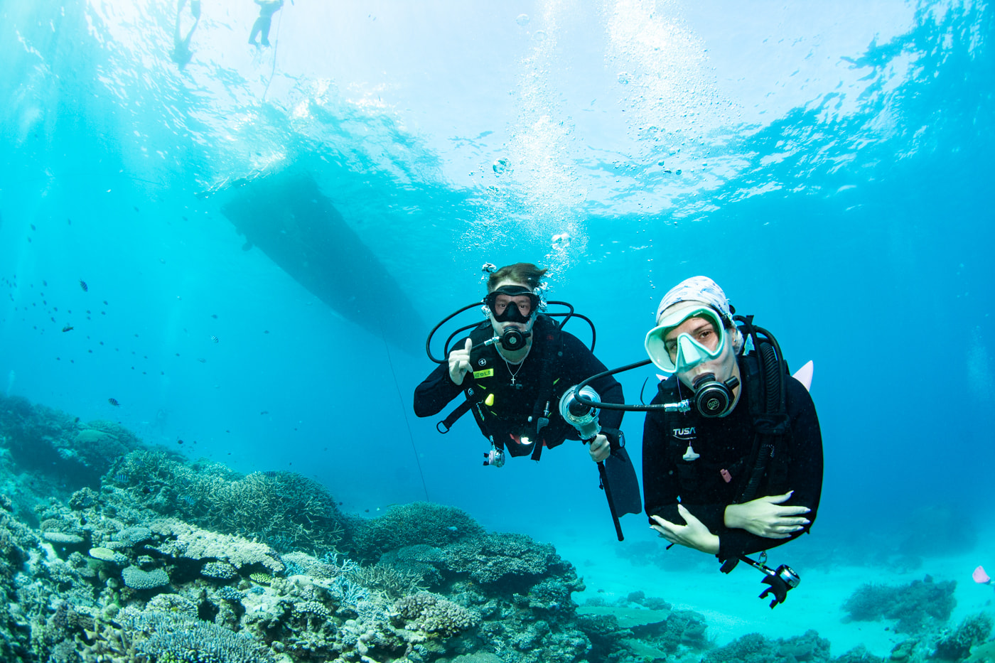 Guests enjoying scuba diving in the Kerama Islands.