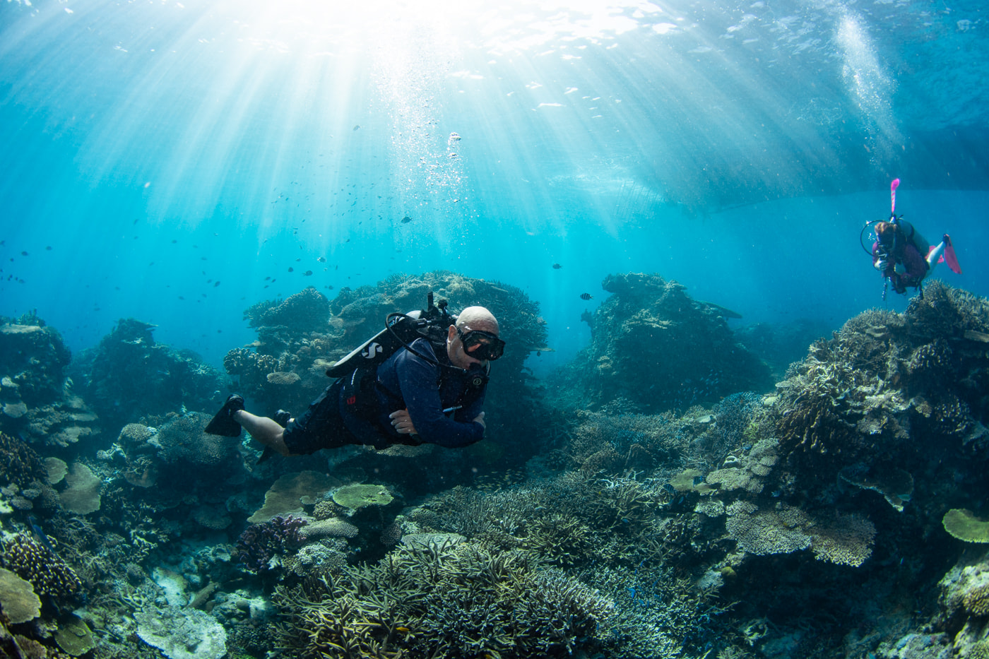 Guests enjoying scuba diving in the Kerama Islands.