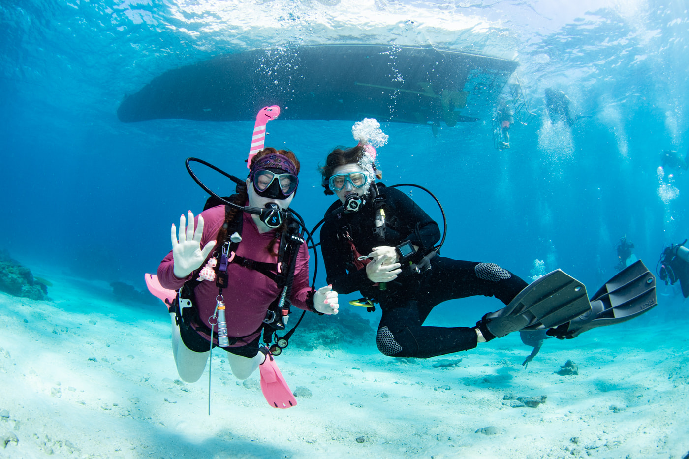 Guests enjoying scuba diving in the Kerama Islands.