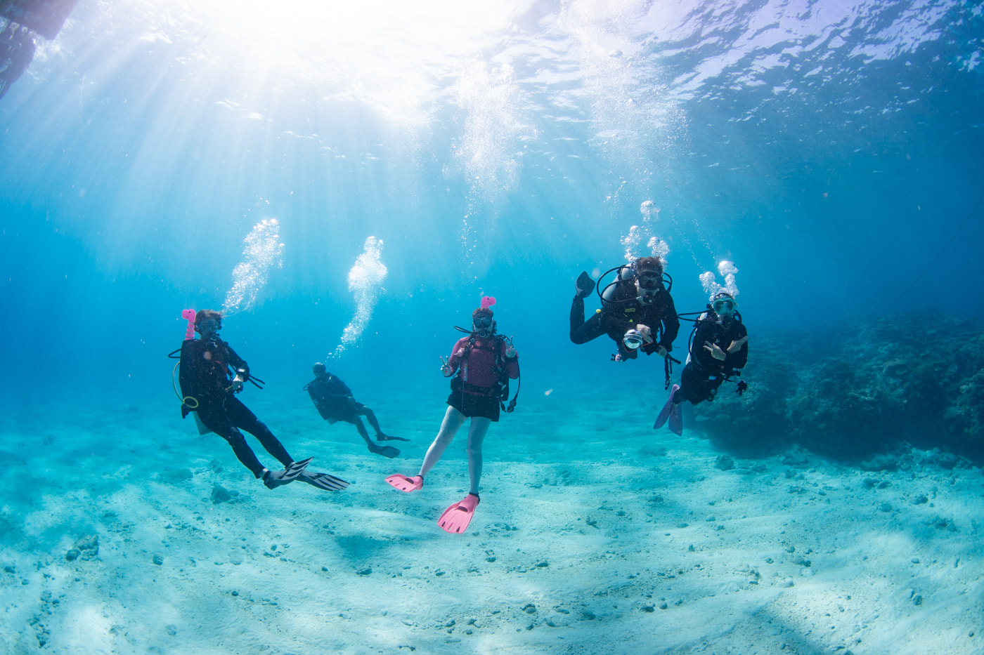 Guests enjoying scuba diving in the Kerama Islands.
