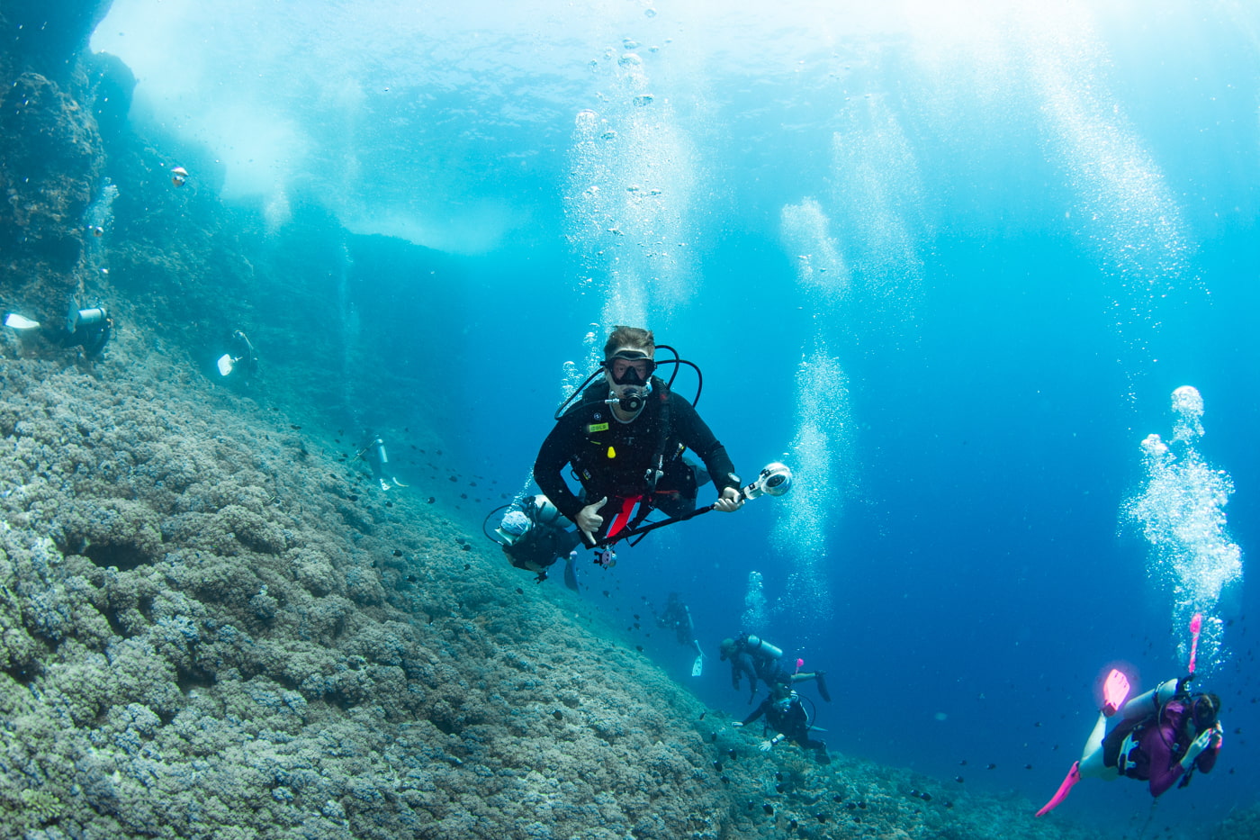 Guests enjoying scuba diving in the Kerama Islands.