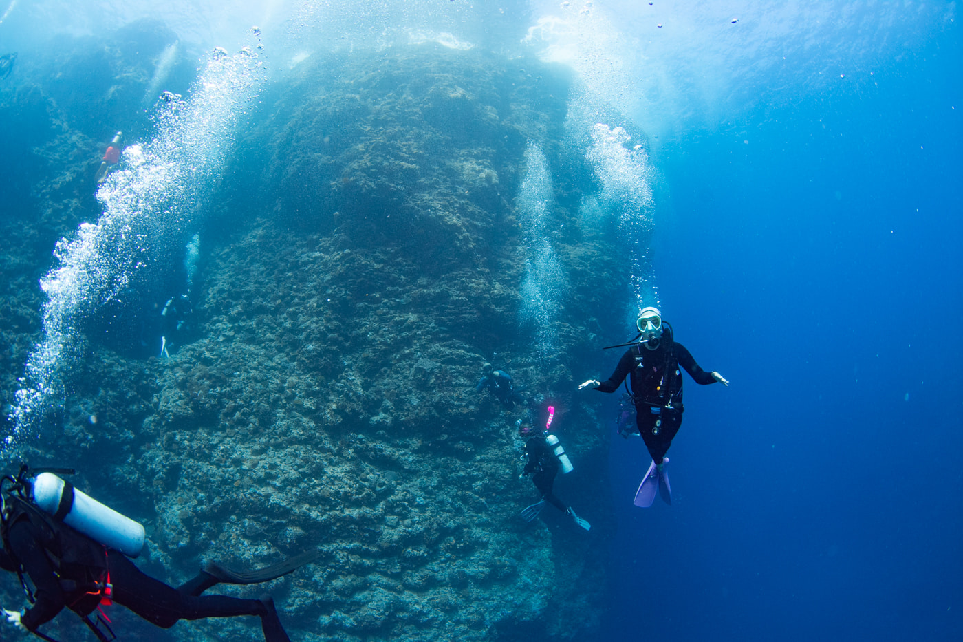Guests enjoying scuba diving in the Kerama Islands.