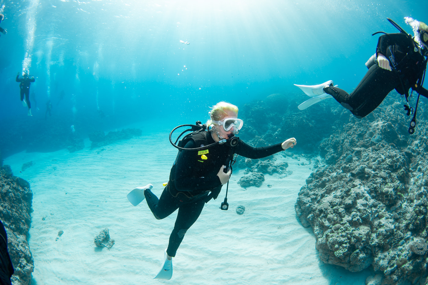 Guests enjoying scuba diving in the Kerama Islands.