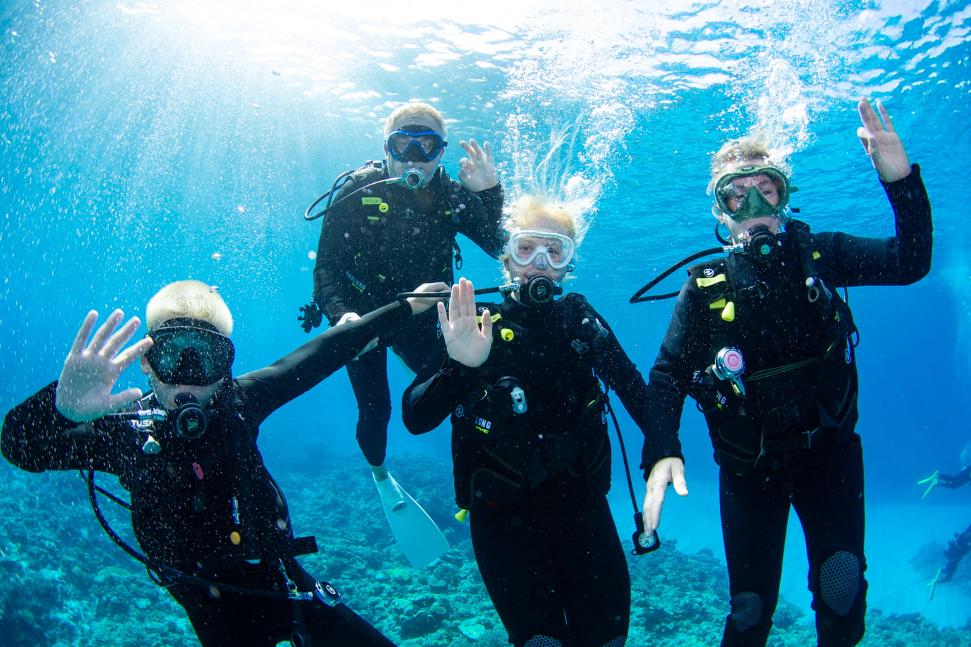 Guests enjoying scuba diving in the Kerama Islands.