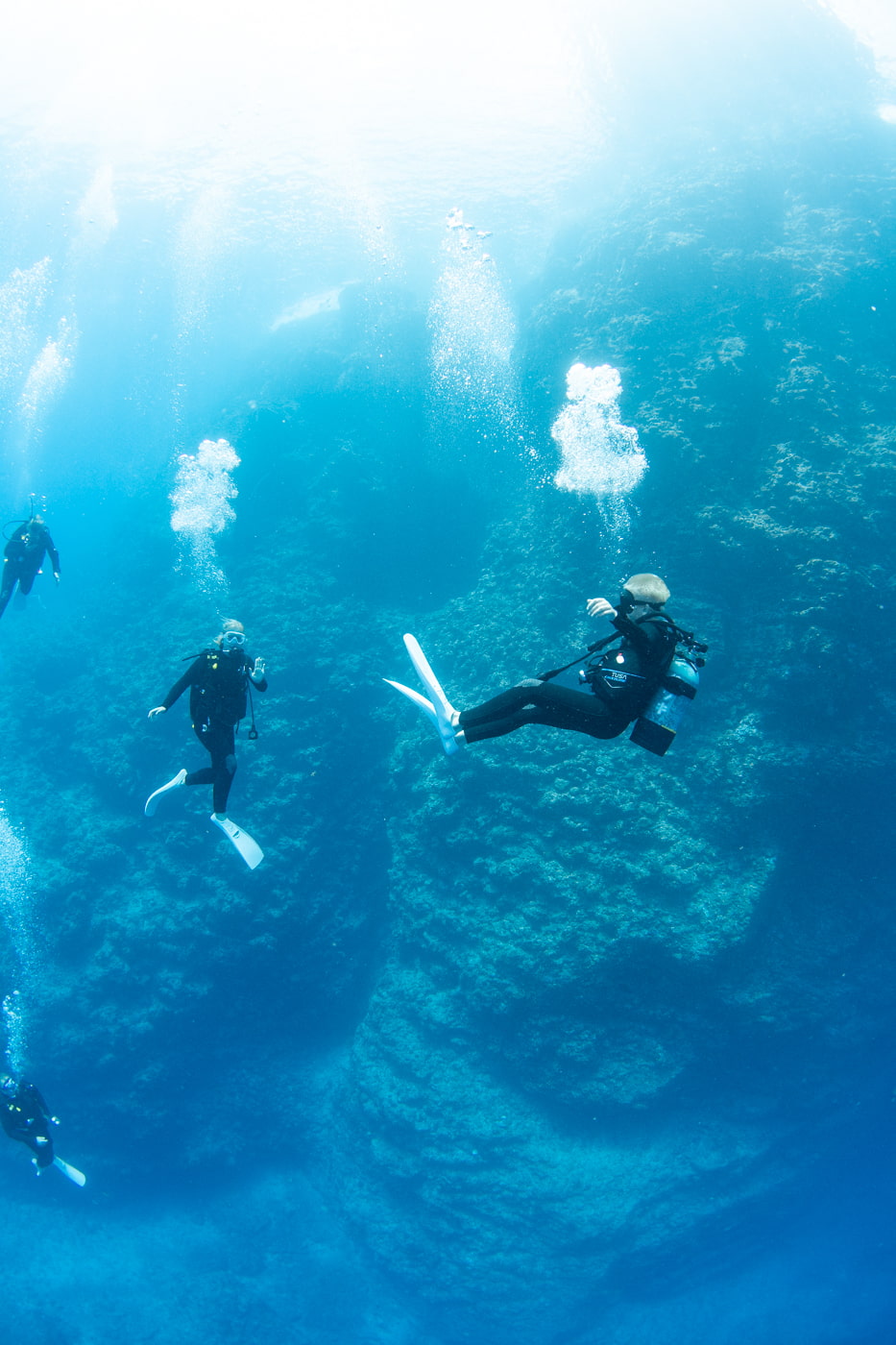 Guests enjoying scuba diving in the Kerama Islands.