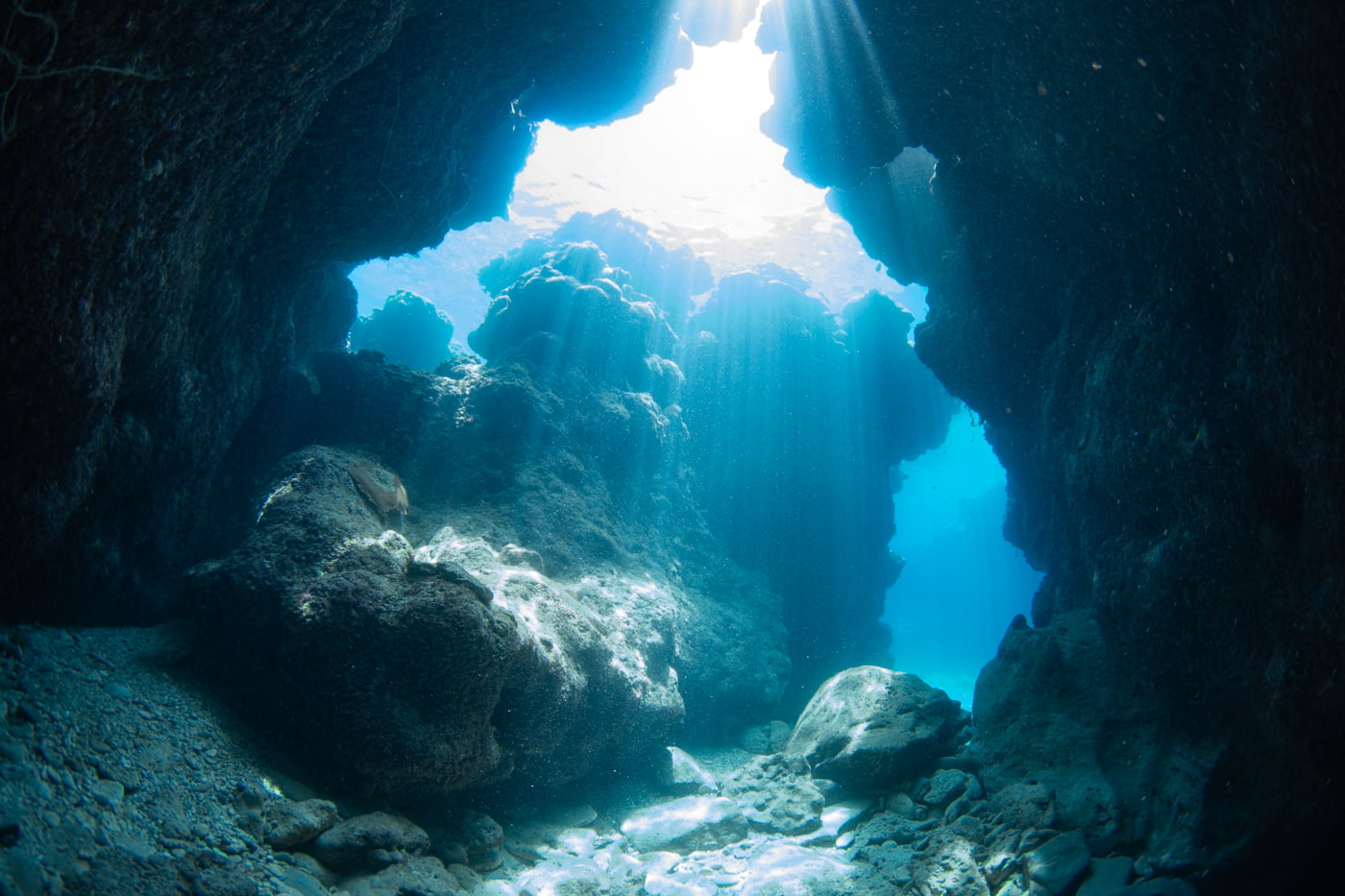Inside a beautiful cave