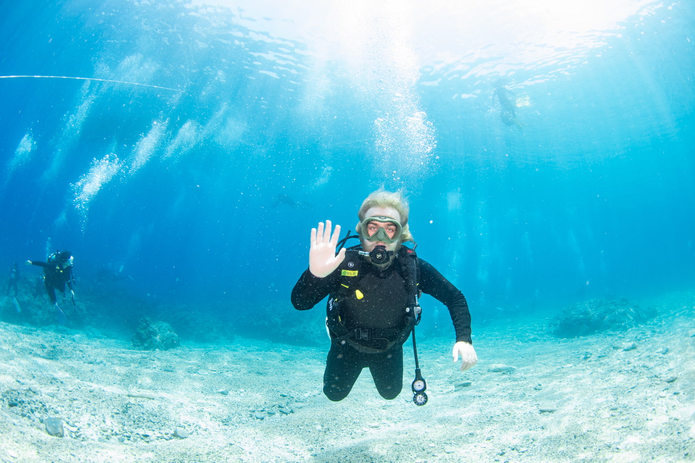 Guests enjoying scuba diving in the Kerama Islands.