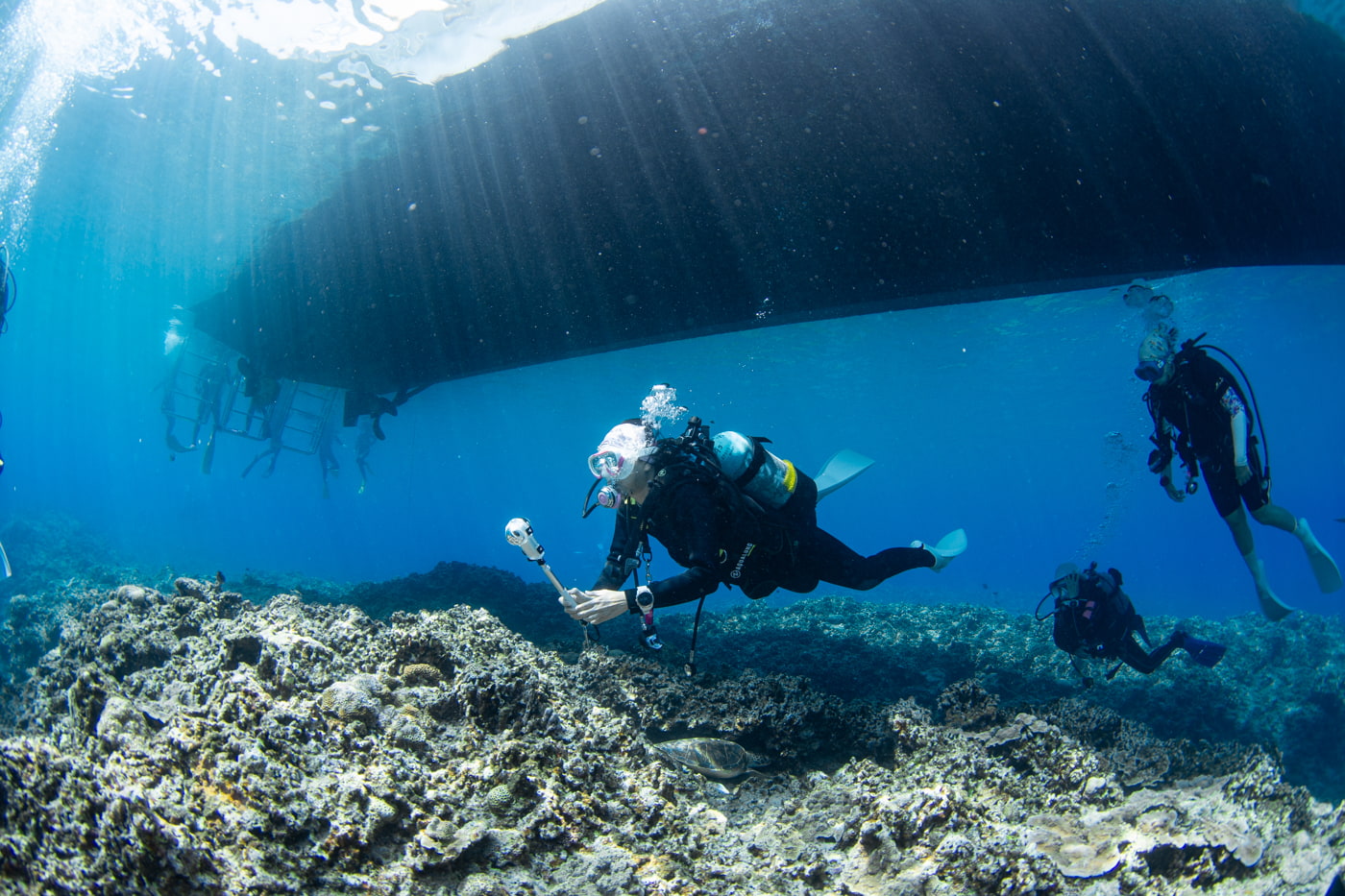 Guests enjoying scuba diving in the Kerama Islands.