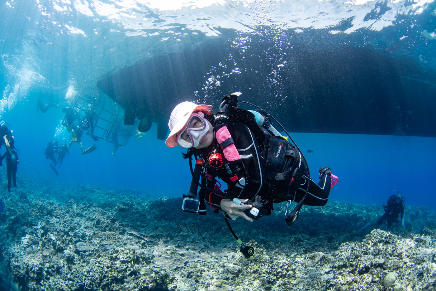 Guests enjoying scuba diving in the Kerama Islands.