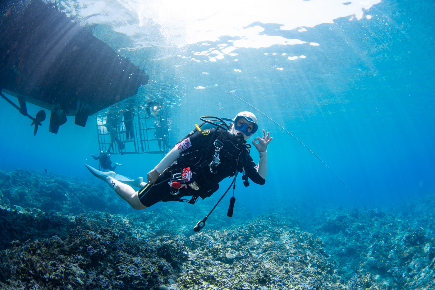 Guests enjoying scuba diving in the Kerama Islands.