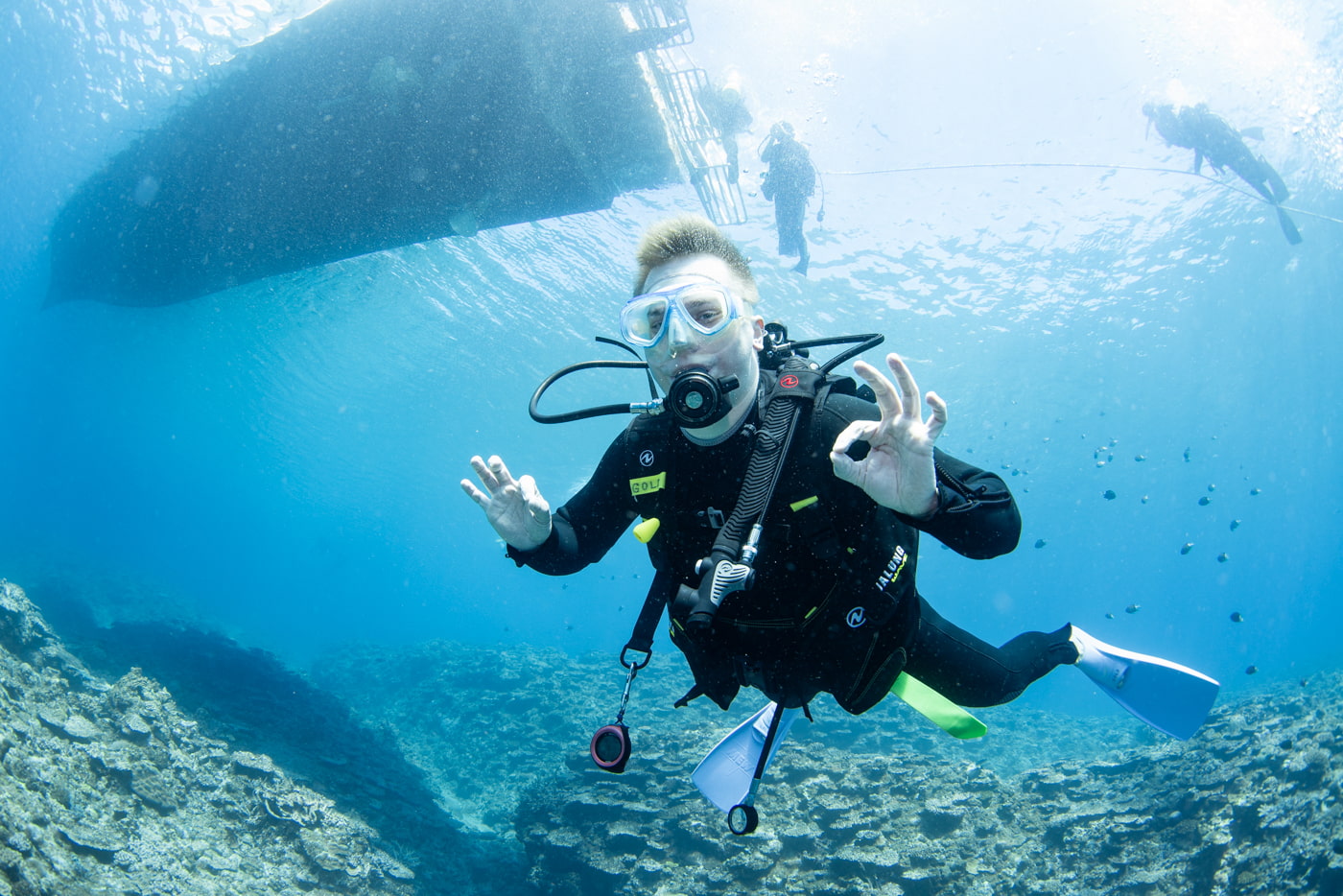 Guests enjoying scuba diving in the Kerama Islands.