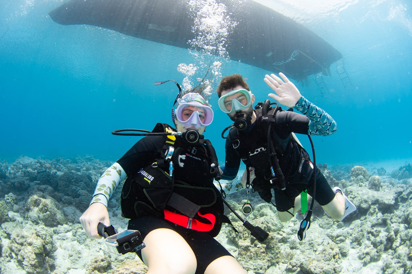 Guests enjoying scuba diving in the Kerama Islands.