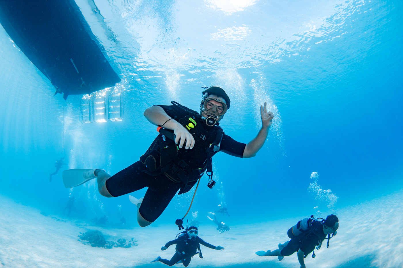 Guests enjoying scuba diving in the Kerama Islands.