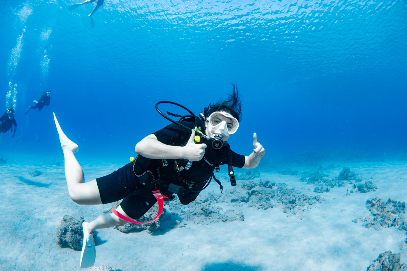 Guests enjoying scuba diving in the Kerama Islands.